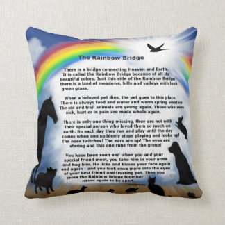 Rainbow Bridge pet memorial poem Throw Pillow