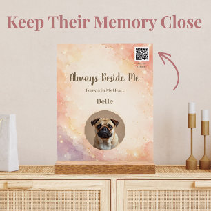 Rainbow Bridge Pet Memorial with Photo and QR Code Acrylic Sign