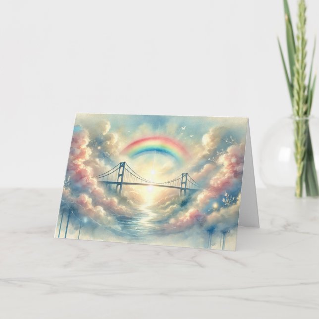 Rainbow Bridge Pet Sympathy Card (Front)