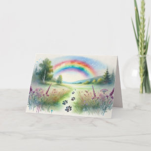 Rainbow Bridge Pet Sympathy Watercolor Card