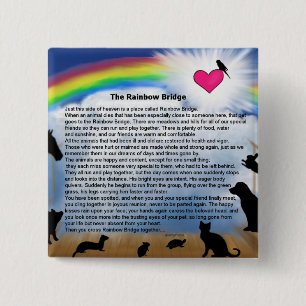 Rainbow Bridge Poem 2 Inch Square Button