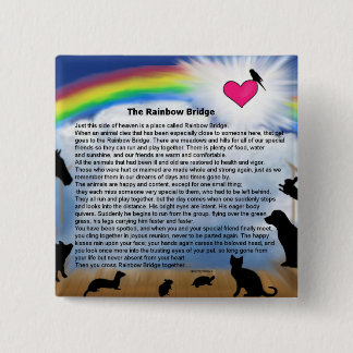 Rainbow Bridge Poem 2 Inch Square Button