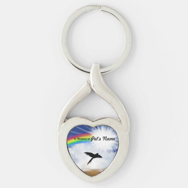 Rainbow Bridge Poem For Birds Keychain (Front)