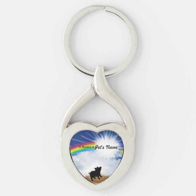 Rainbow Bridge Poem for Pigs Keychain (Front)