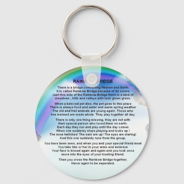 Rainbow Bridge Poem Keychain (Front)