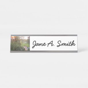 Rainbow Bridge Sunset at Grove City College Desk Name Plate