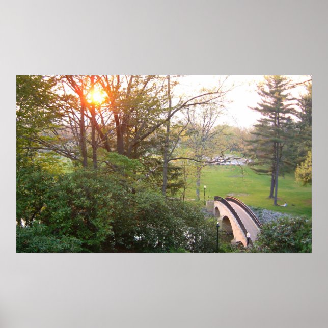Rainbow Bridge Sunset at Grove City College Poster (Front)