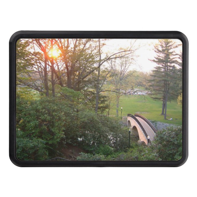 Rainbow Bridge Sunset at Grove City College Trailer Hitch Cover (Front)