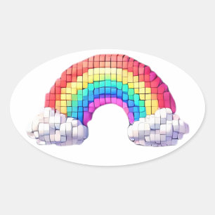 Rainbow Bridge To Dreams Oval Sticker