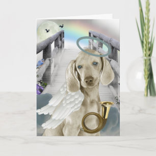 Rainbow Bridge Weimaraner Angel Card