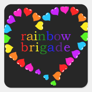 Rainbow Brigade dark Square Sticker