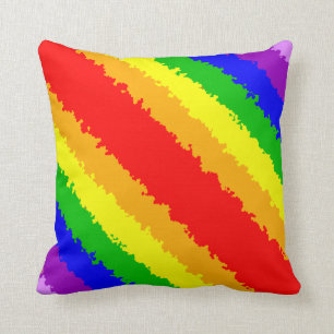 Rainbow Bright and Colorful Throw Pillow