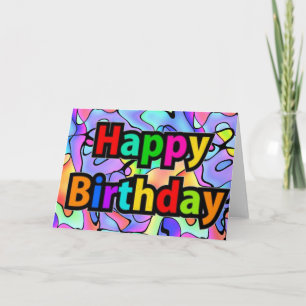Rainbow Bright Art Happy Birthday Card