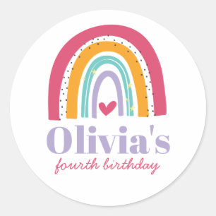 Rainbow Bright Birthday Classic Round Sticker