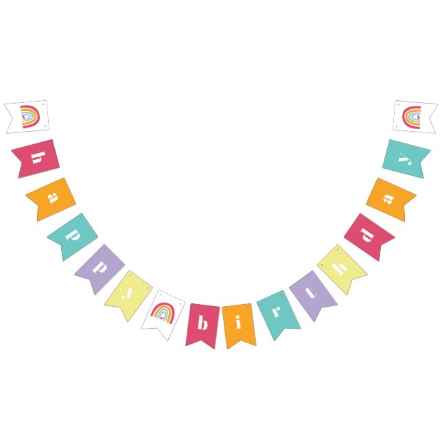 Rainbow Bright Birthday Party  Bunting Flags (All)