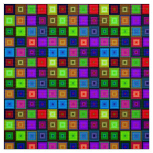 Rainbow bright neon all-over colourful pattern fabric