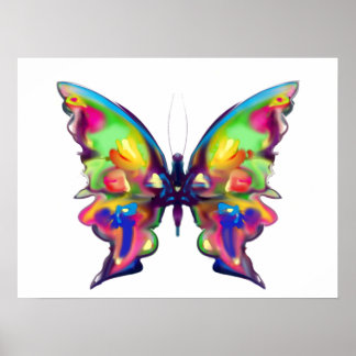 Rainbow Bright Pretty Butterfly Poster