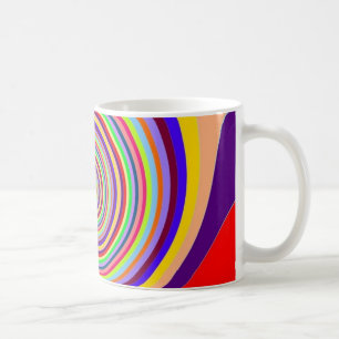 Rainbow bright psychedelic pop art candy swirl coffee mug