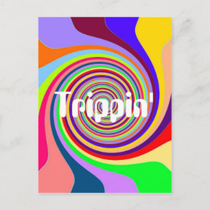 Rainbow bright Trippin' psychedelic swirl Postcard