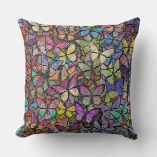 rainbow brite fantasy butterfly pattern throw pillow