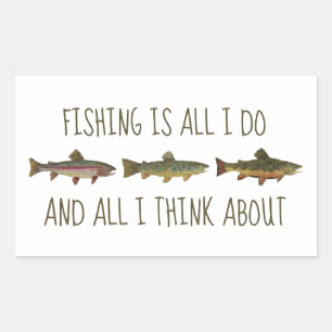 Rainbow Brown Brook Trout Fishing Quote Sticker