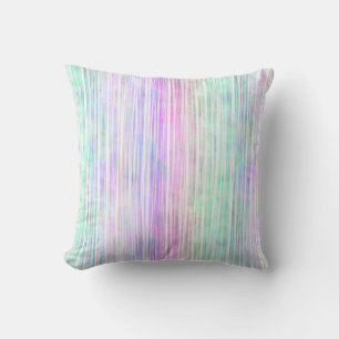 rainbow brush strokes, contrast back and front : throw pillow