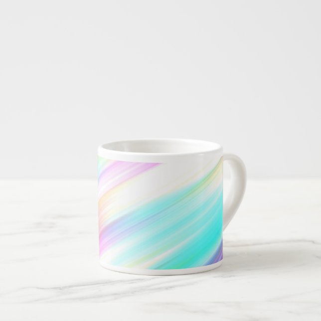 Rainbow Brush Strokes Cool Espresso Cup (Front Right)