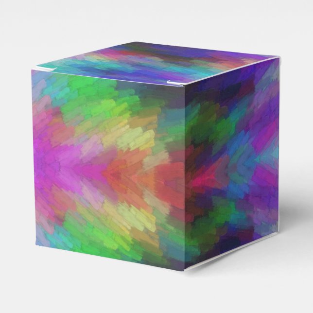 Rainbow Brush Strokes Favor Box (Front Side)