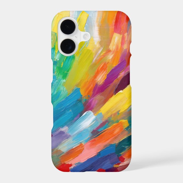 Rainbow Brush Strokes Modern Abstract Art  (Back)