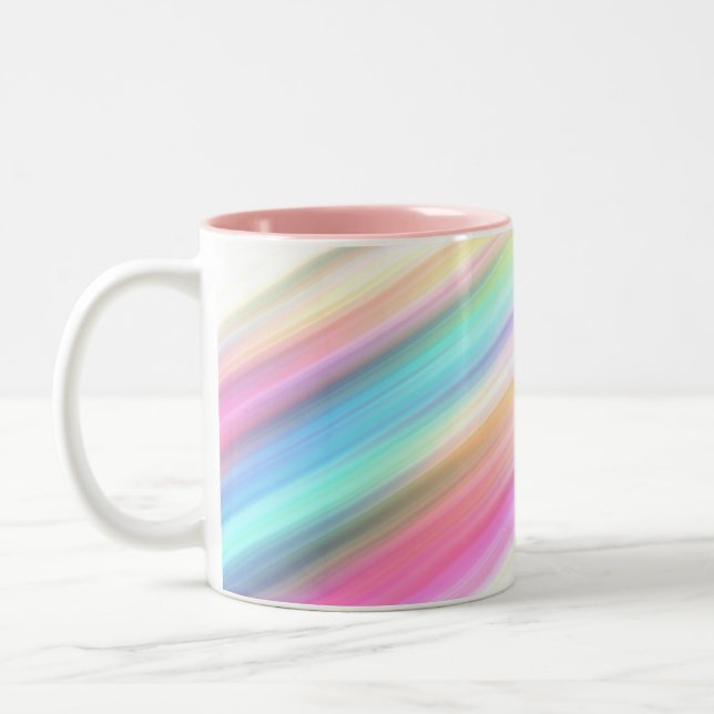 Rainbow Brush Strokes Two-Tone Coffee Mug (Left)