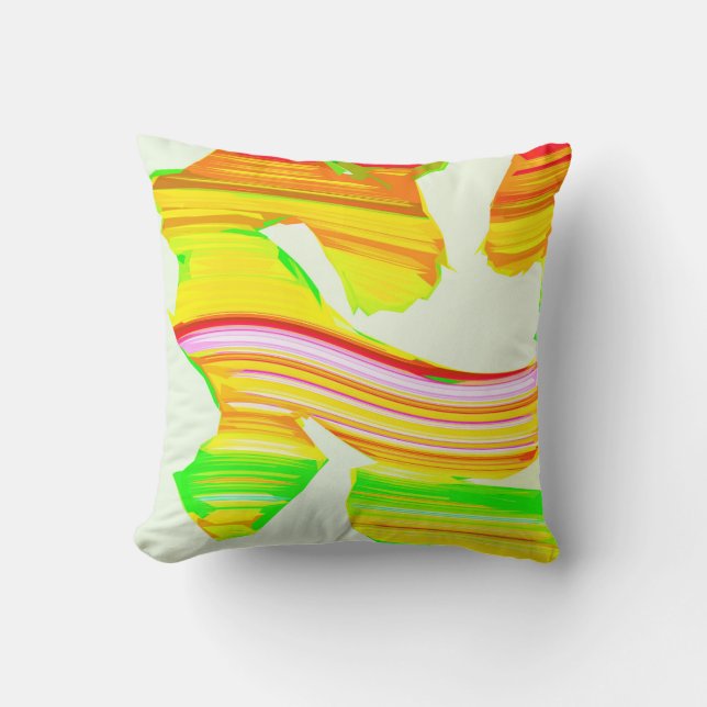 Rainbow brush throw pillow (Front)