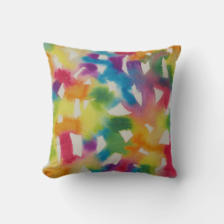 Rainbow Brushstrokes Pillow