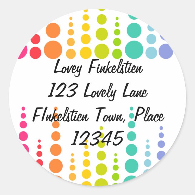 Rainbow Bubble Dots Classic Round Sticker (Front)