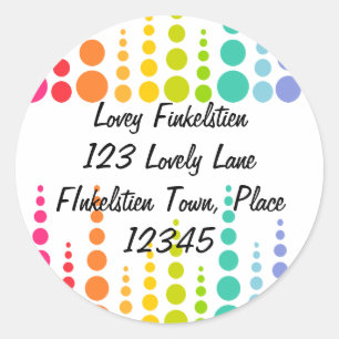 Rainbow Bubble Dots Classic Round Sticker