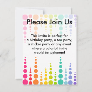 Rainbow Bubble Dots Invitation