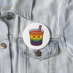Rainbow Bubble Tea LGBTQ+ Pride 3 Inch Round Button