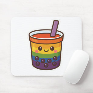 Rainbow Bubble Tea LGBTQ+ Pride Mouse Pad