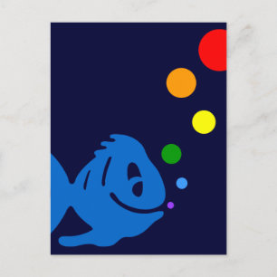 rainbow bubblefish postcard