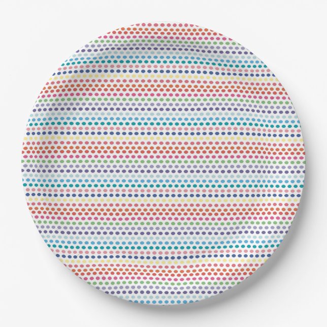 Rainbow Bubbles Paper Plate (Front)