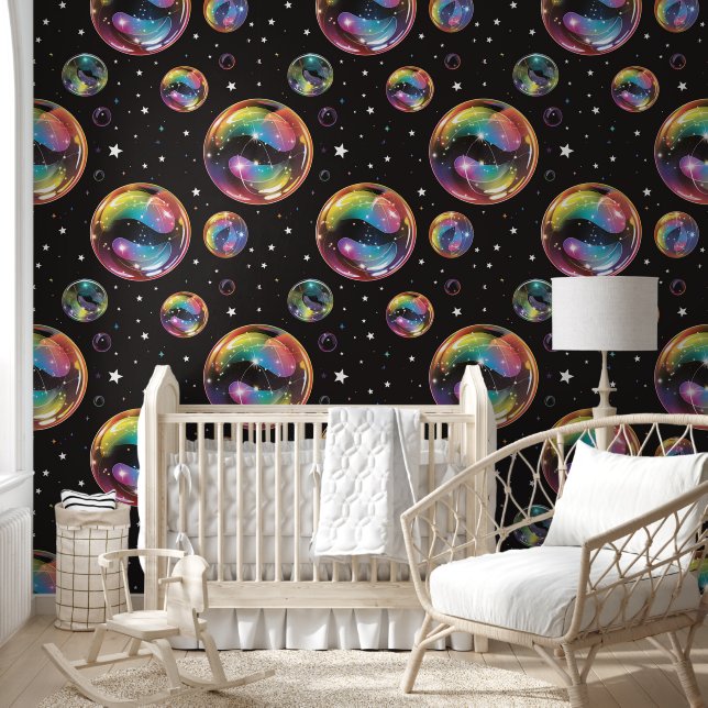 Rainbow Bubbles Seamless Rustic Patterns Wallpaper (Kids)