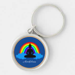 Rainbow Buddha & Mindfulness Yoga /meditation Keychain