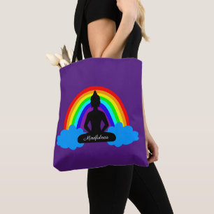 Rainbow Buddha & Mindfulness Yoga /meditation Tote Bag