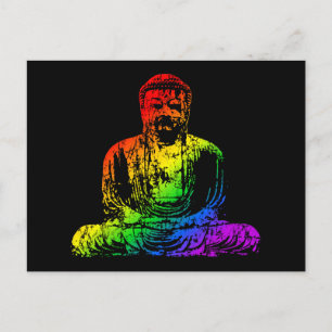 Rainbow Buddha Statue Postcard