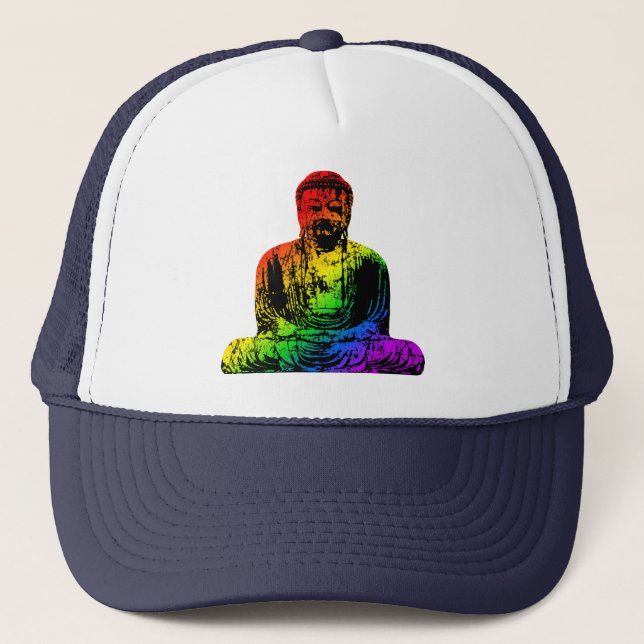 Rainbow Buddha Statue Trucker Hat (Front)