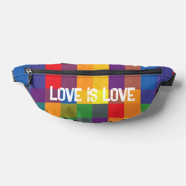 Rainbow Buffalo Check Pride Plaid Colourful Love Fanny Pack (Lay Down)