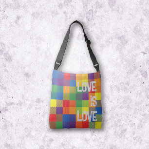 Rainbow Buffalo Check Pride Plaid Personalize Crossbody Bag