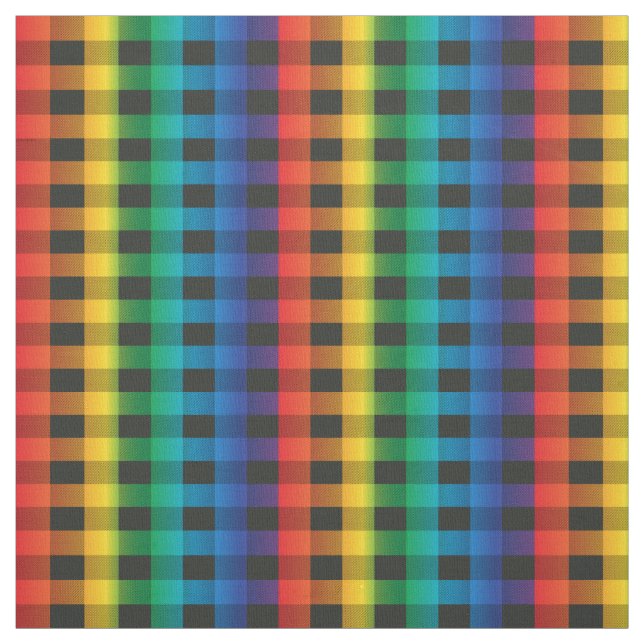 Rainbow Buffalo Plaid Fabric (Swatch)