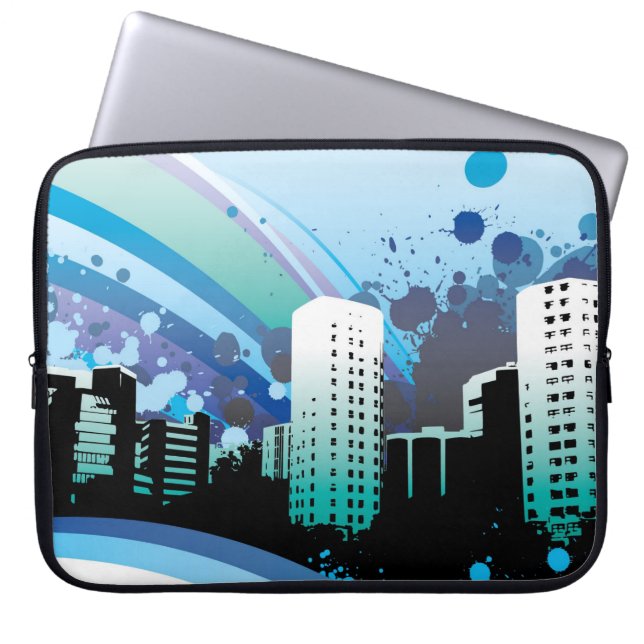 rainbow_building_paint laptop sleeve (Front)