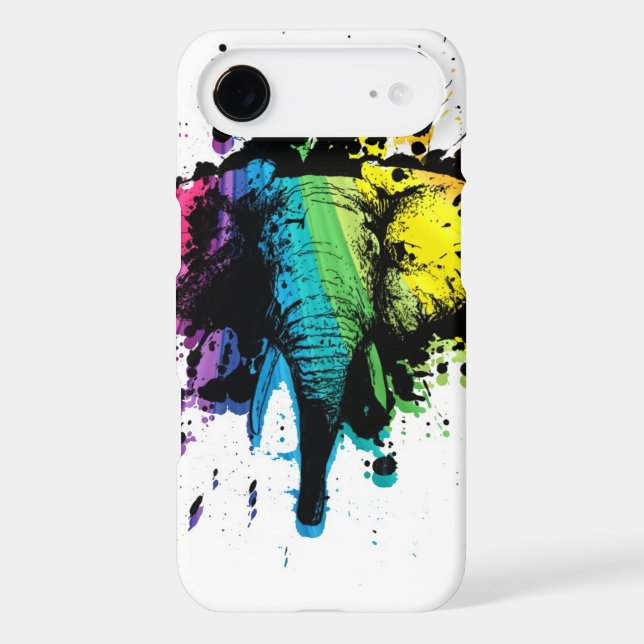 Rainbow Bull Elephant Abstract Case-Mate iPhone Case (Back)
