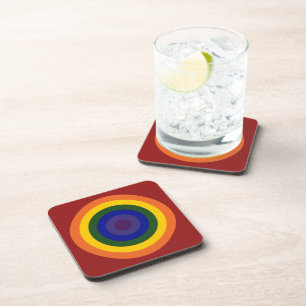 Rainbow Bullseye Coaster